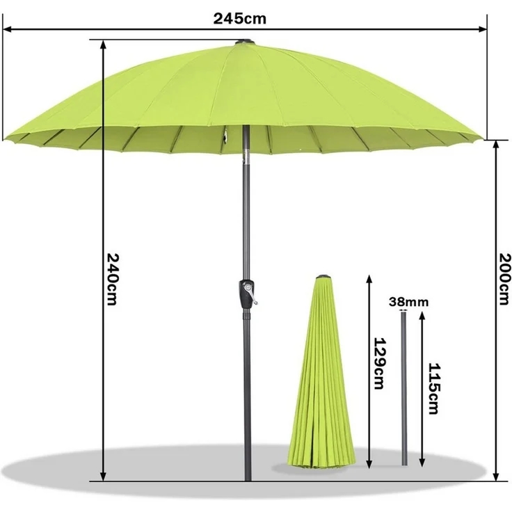 Angel Living Sonnenschirm 2,5m, Gartenschirm mit Kurbel & 45° Neigungswinkel, UV-Schutz 30+, ohne Ständer, wasserabweisender Ampelschirm für Balkon, Terrasse & Garten – Bild 2