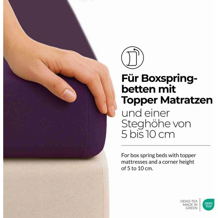etérea Himmlische Qualität Spannbettlaken etérea Comfort Jersey Topper Spannbettlaken, Jersey, Gummizug: rundum, (1 Stück) – Bild 3