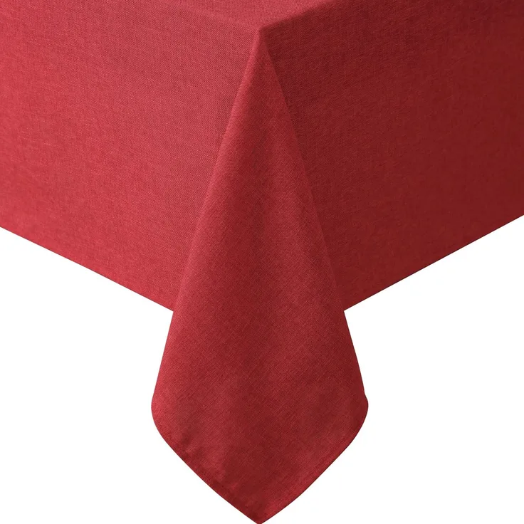 Laura Ashley Harper Luxuriöse Glatte Stoff-Tischdecke für formelle oder legere Abendessen, Urlaub, Bankett, Hochzeit oder Party, 152,4 x 304,8 cm, Rot