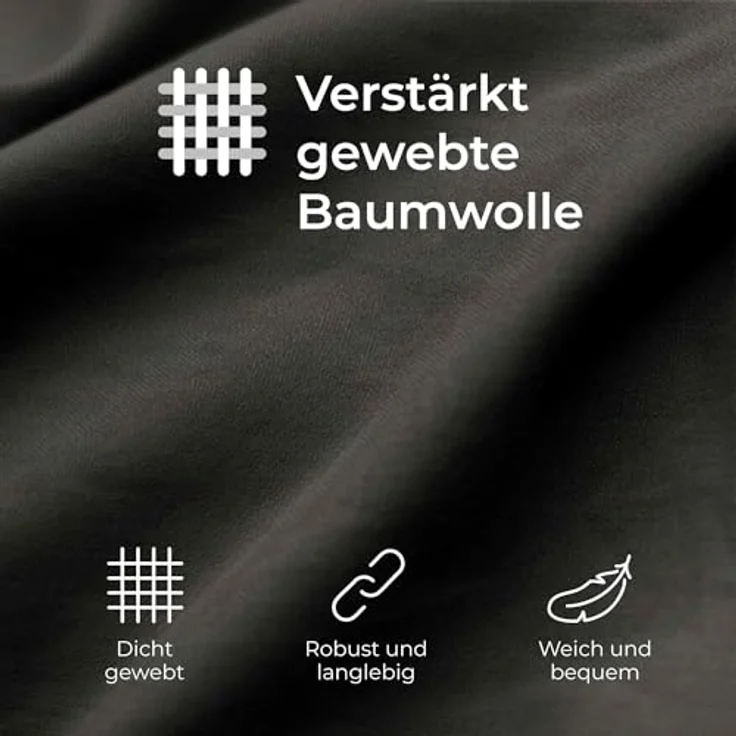 Kissenbezug 50x70 Renforcé Baumwolle (2er-Set) - Anthrazit - Dicht gewebt mit 57 Fäden/cm² - Kissenbezug 70x50 cm - Oeko Tex Zertifiziert - Dreamzie – Bild 6