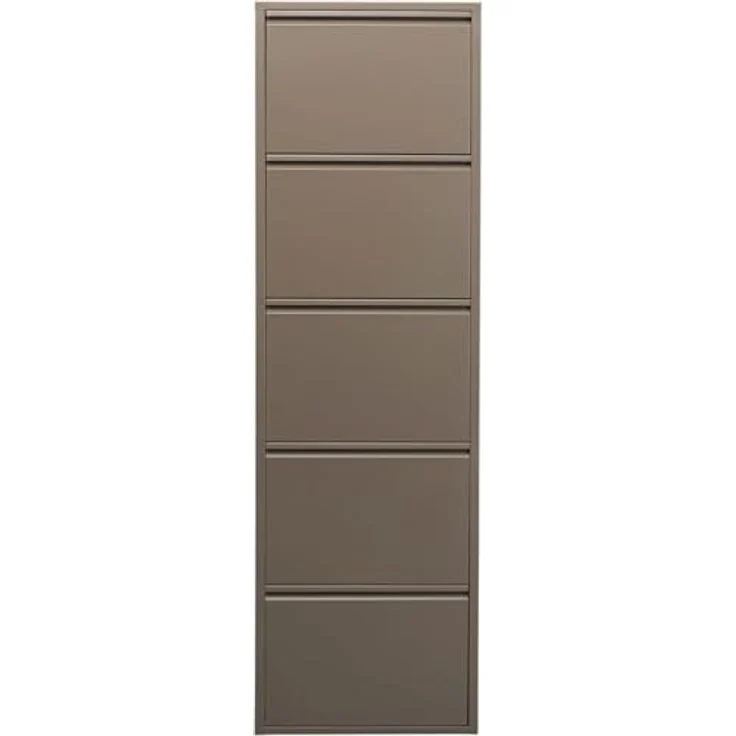 Kare Design Schuhschrank Caruso, Taupe, Stahl, mit 5 Klappen, Schuhablage für 10 Paar Schuhe, schmal, platzsparend, hoch, Schuhregal, Eingangsbereich, 170 x 50 x 15 cm (H/B/T) – Bild 2