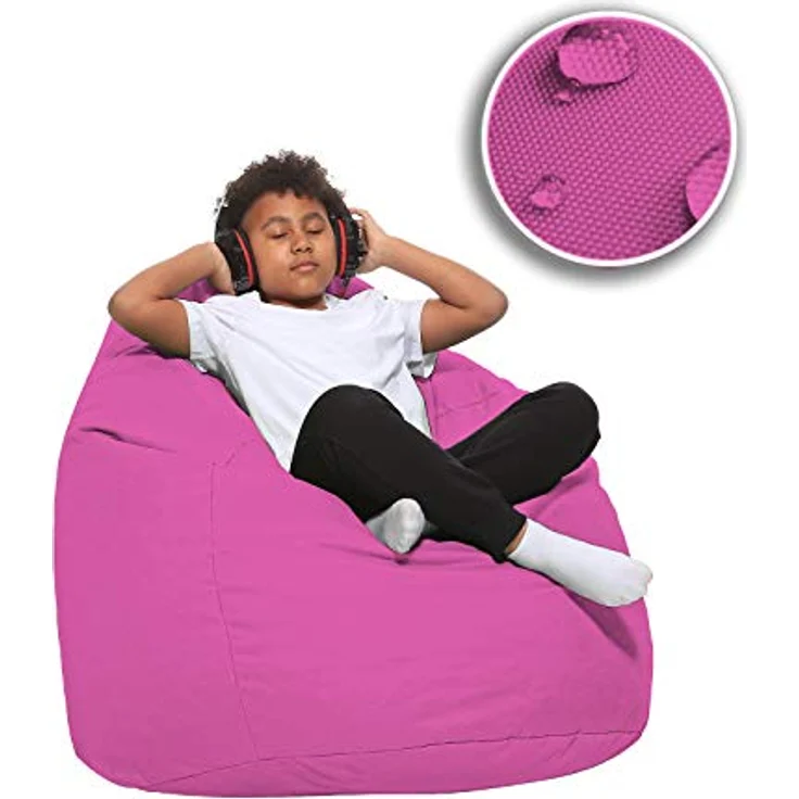 HomeIdeal - Sitzsack XXL Bodenkissen für Erwachsene & Kinder - Geeignet für Gaming oder Entspannen - Indoor wie Outdoor da er Wasserfest ist - mit EPS Perlen, Farbe:Rosa, Größe:XL – Bild 8