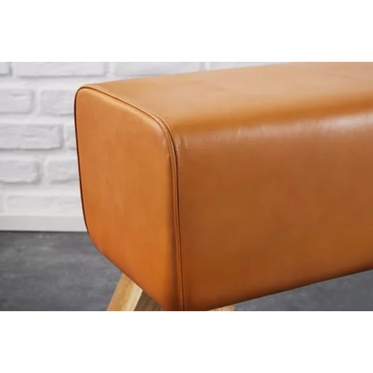 riess-ambiente Sitzbank TURNBOCK 100cm cognac / natur (Einzelartikel, 1-St), Wohnzimmer · Massivholz · Echtleder · Retro Design – Bild 6