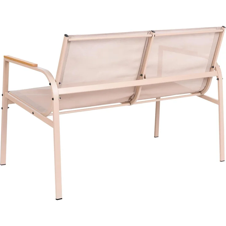Lounge Set mit Tisch 4-Sitzer LEDRO Metall Beige – Bild 6