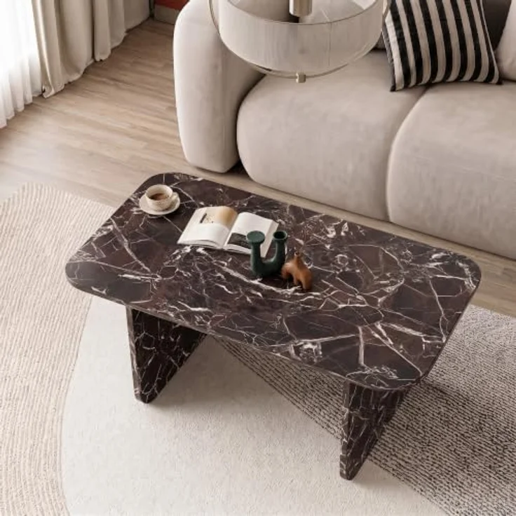 Skye Decor Couchtisch Pietra, Rosso Marmor, pflegeleicht, 100 cm breit – Bild 5