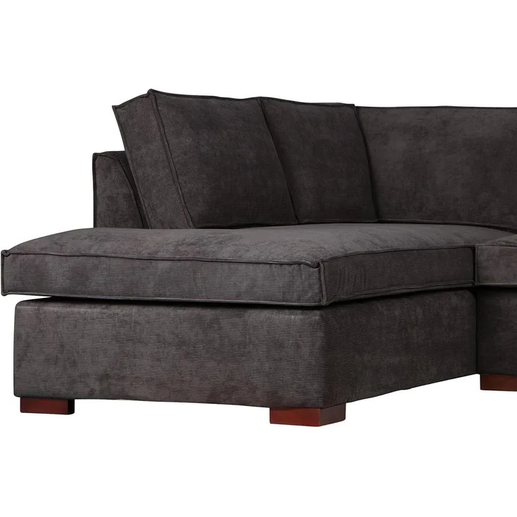 Ecksofa Thomas Cord, links Dunkelgrau