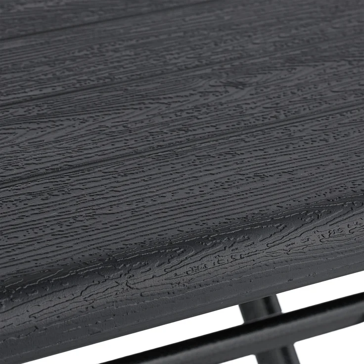 Relaxdays Balkonmöbel-Set, 3-tlg, in Holzoptik, Kunststoff / Stahl schwarz, 74 x 61 x 61 cm – Bild 5