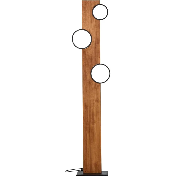 Brilliant für Wohnzimmer, LED Stehlampe aus Holz, Vintage-Stehlampe, Standlampe für Schlafzimmer, moderne Ecklampe, Metall/Holz, matt-schwarz/Holz, mit integrierten LED.