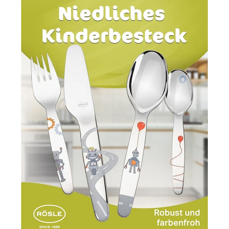 Roesle Kleiner Roboter Kinder-Besteck 4-tlg. – Bild 6