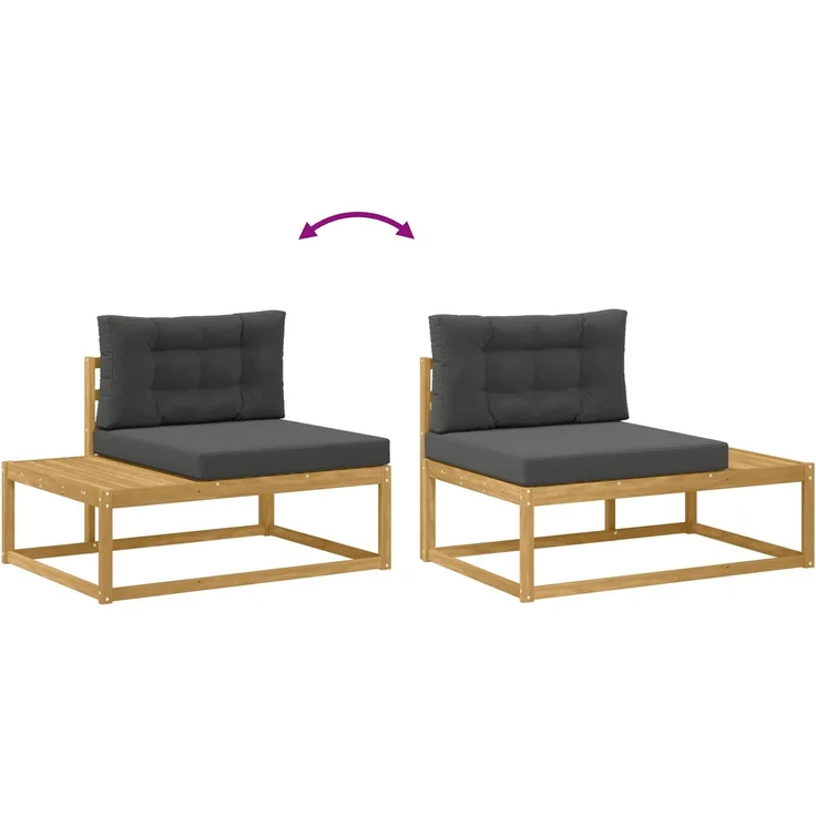 vidaXL Outdoor-Sofagarnitur 2-Sitzer Polyester Weiß 230,5 x 83 x 73 cm 3386991 – Bild 6