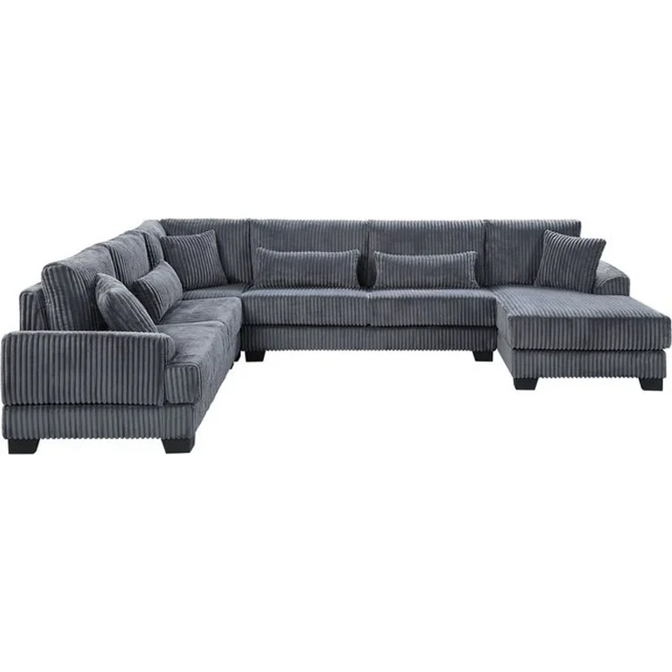 ATLANTIC home collection Wohnlandschaft Miron, U-Form, Breite: 332cm, weicher XXL-Cordbezug, inklusive 6 Zierkissen – Bild 4