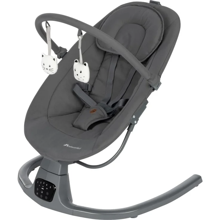 Bebeconfort Melilo Babyschaukel, Automatische Bewegungserkennung, Verstellbare Rückenlehne,0-6 Monaten, 12 beruhigenden Liedern und 5 Naturgeräuschen, 5-Punkt-Gurt, Mineral Graphite – Bild 1