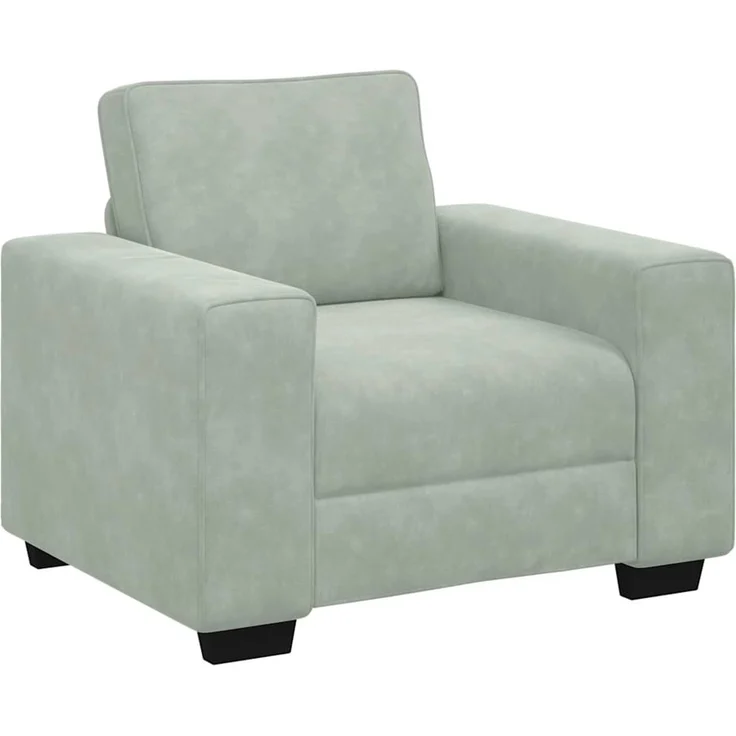vidaXL Sessel Hellgrau 100x77x82 cm Samt 4105247 – Bild 2