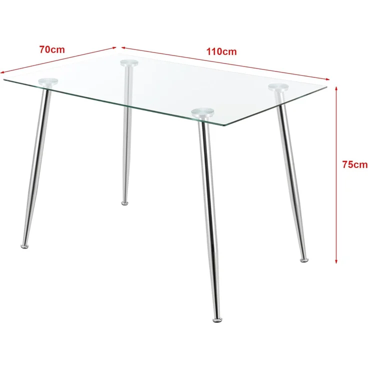 Glastisch Hyrynsalmi Chrom [en. casa] – Bild 1