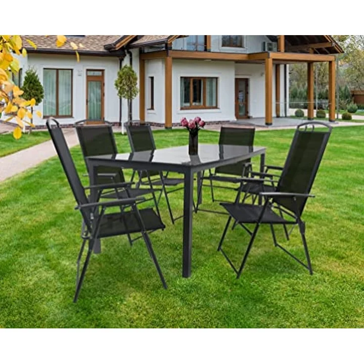 VCM Gartenmöbel-Set 189S 918159 Schwarz H. 105 x B. 189 x T. 90 cm – Bild 6