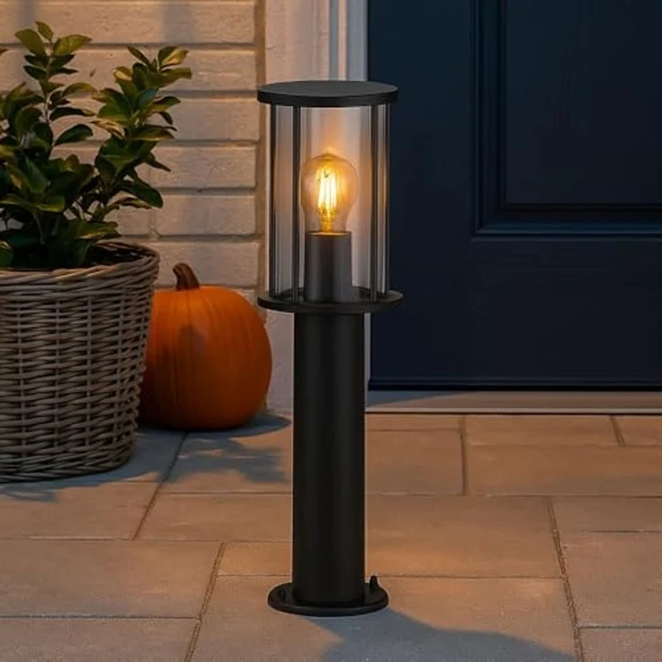 Stehleuchte Gartenlampe, Edelstahl, schwarz, IP54, H 45 cm – Bild 3