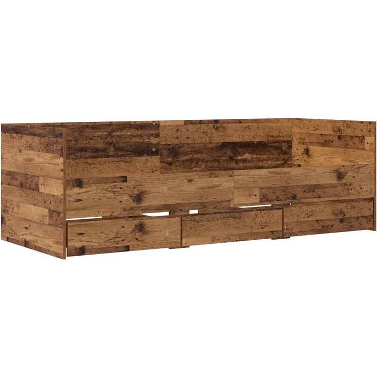 vidaXL Tagesbett mit Schubladen mit Kopfteil Altholz Holzwerkstoff 3429632 – Bild 3
