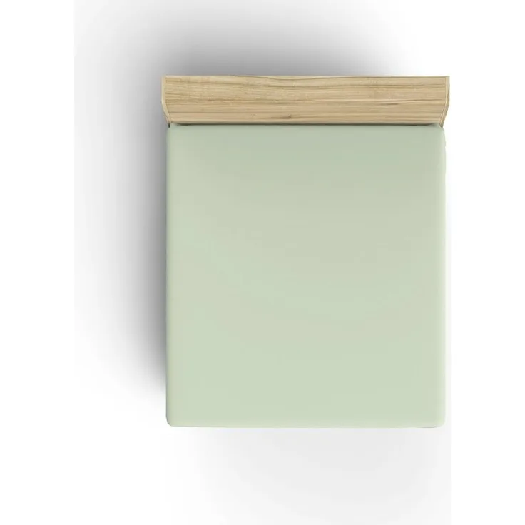 L'essentiel Maison 'Light Green' Ranforce Spannbettlaken (FR) (IT) (ES) (DE), Hellgrün, 200+30 x 90 cm