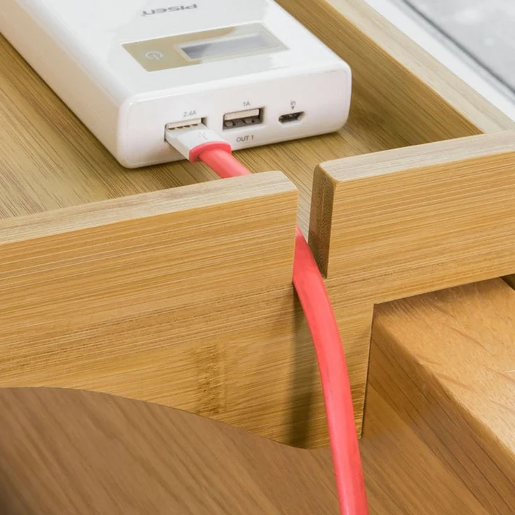 SoBuy NKD01-N Bettablage, Massivholz, Lackiert, Bambus, 36 x 9 x 25 cm – Bild 8