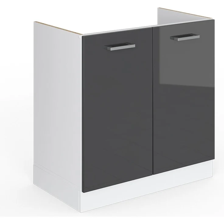 Küchenfront R-Line Anthrazit Hochglanz 79.2 x 71.3 cm Möbelfront für den Spülenunterschrank Vicco – Bild 5