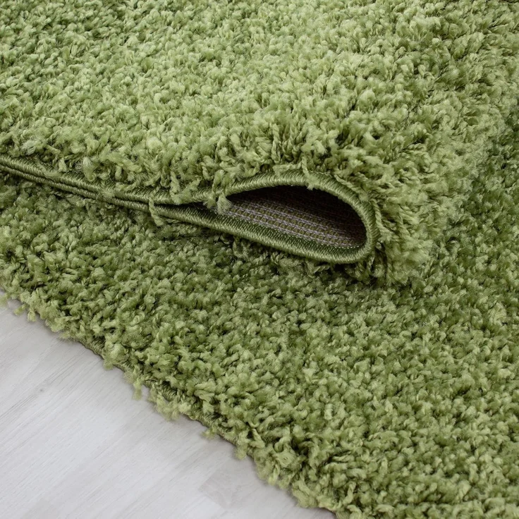 Carpetsale24 Shaggy Hochflor Teppich Wohnzimmer 300x400 cm Grün Modern - Teppich Flauschig, Extra Weich, Pflegeleicht und einfarbig - für Schlafzimmer, Esszimmer - Ideal als Küchenteppich – Bild 4