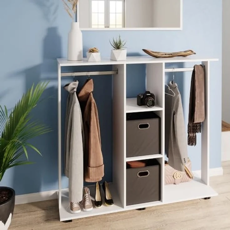 Kleiderschrank Robbie Weiß 130 x 120 cm Vicco – Bild 5