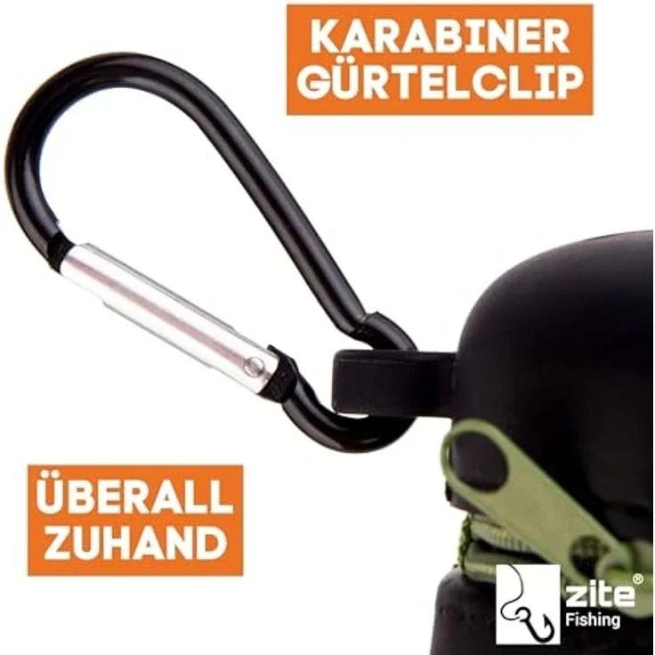 Zite Mülleimer Faltbar mit Karabiner aus Silikon Schwarz 8,5–12 cm Angeln & Outdoor, Durchstichsicher – Bild 3