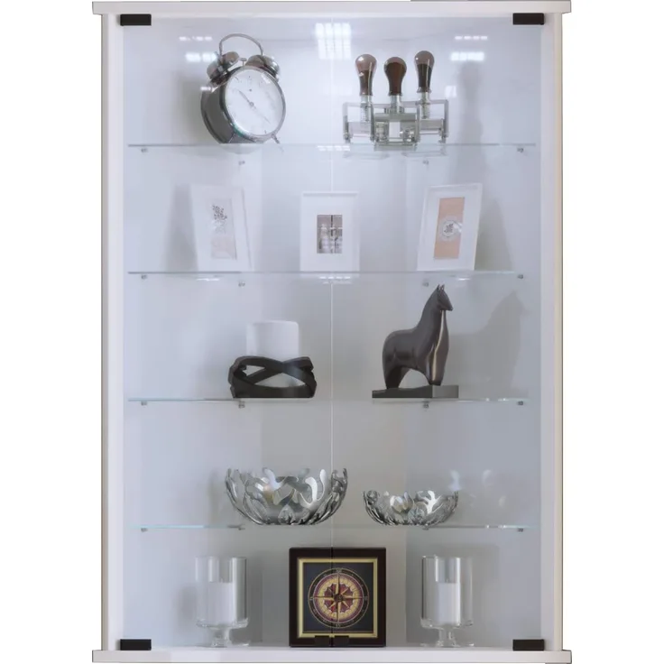 VCM Wandvitrine Vecko 913419 Weiß H. 88 x B. 67 x T. 23 cm