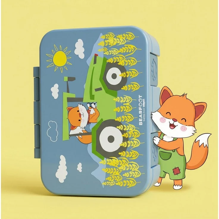 BEARFOOT Lunchbox Brotdose mit Fächern, leicht & auslaufsicher - Traktor, PP, ABS, Silikon, Kindergarten und Schule - Mädchen und Jungen, Vesperbox, Snackbox – Bild 2