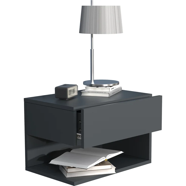 VCM Nachttisch Usal 918310 Anthrazit H. 30 x B. 45 x T. 32 cm – Bild 1