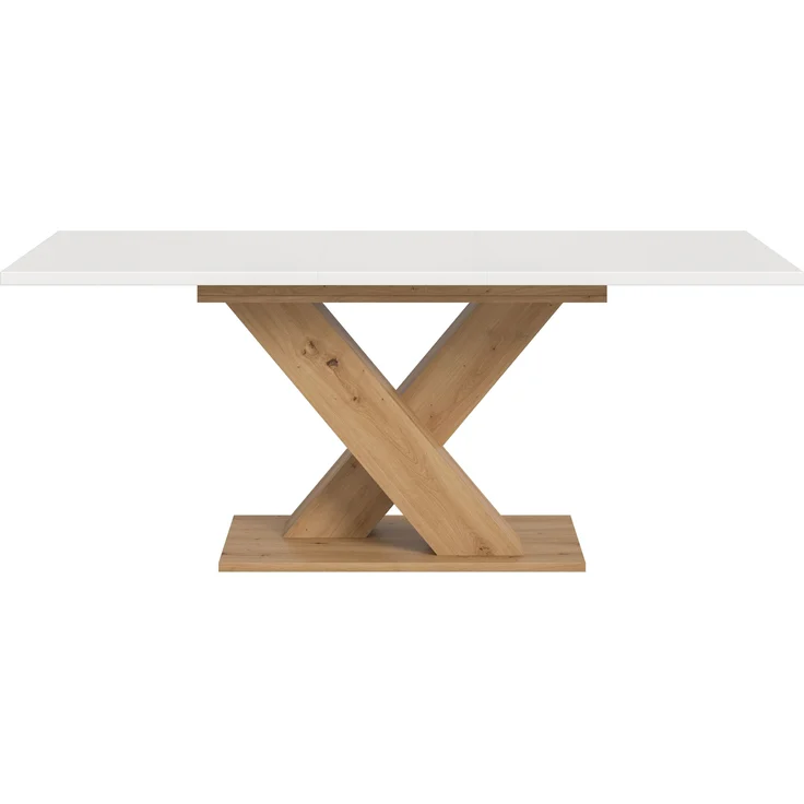 Kulissen-Esstisch >Motion< ausziehbar 190cm, weiß / artisan Dekor - 150/190x76x90cm (BxHxT) – Bild 5