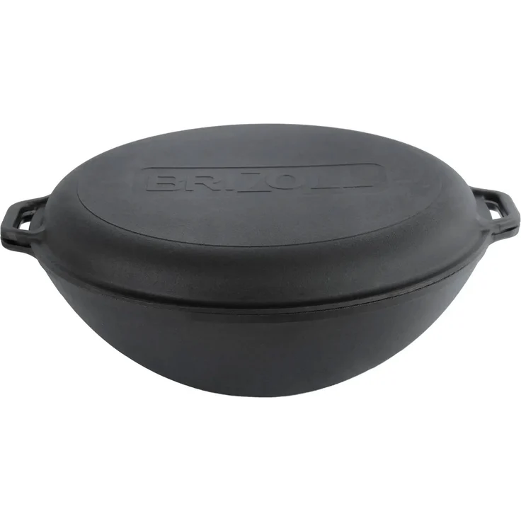 Ø36 cm Wok Gusseisen Kazan 8 L Grill-Deckelbratpfanne Asia Wokpfanne Induktion Kessel Campingtopf Kochtopf für alle Herdarten geeignet – Bild 7