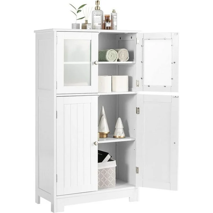 KOMFOTTEU Hochschrank Küchenschrank mit 3 Ebenen,4 Türen – Bild 4