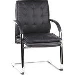 hjh OFFICE Besucherstuhl Konferenzstuhl VILLA V Leder Schwarz