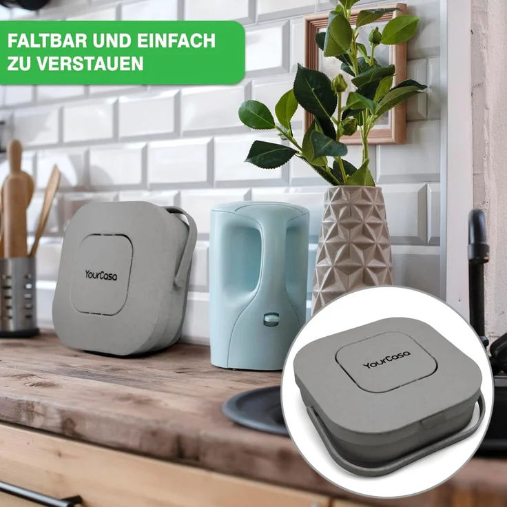YourCasa Biomülleimer YourCasa® Biomülleimer Küche klein 4L nachhaltig mit Akivkohlefilter, Fassungsvermögen 4L, nachhaltige Materialien – Bild 6