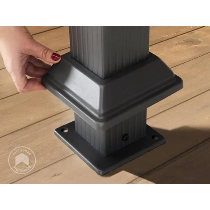 Gartenpavillon 3x4 m Stahldach Hardtop 4 Seitenteile in Grau, Pfosten 9x9 cm – Bild 9