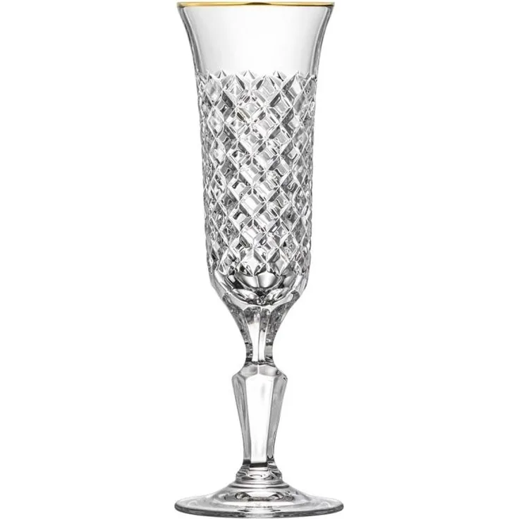 Sektglas Kristall Karo Gold clear (22 cm)