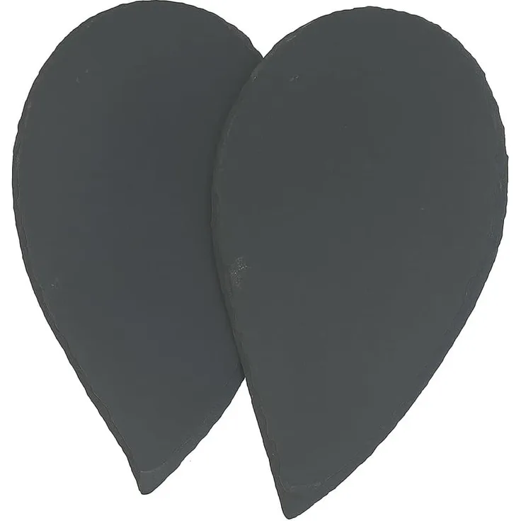 hausleben Servierplatte 2er Set Schieferplatten Tropfenform 24x15 cm, (1-tlg), aus Naturschiefer, ideal für Vorspeisen, Deko & Geschenk