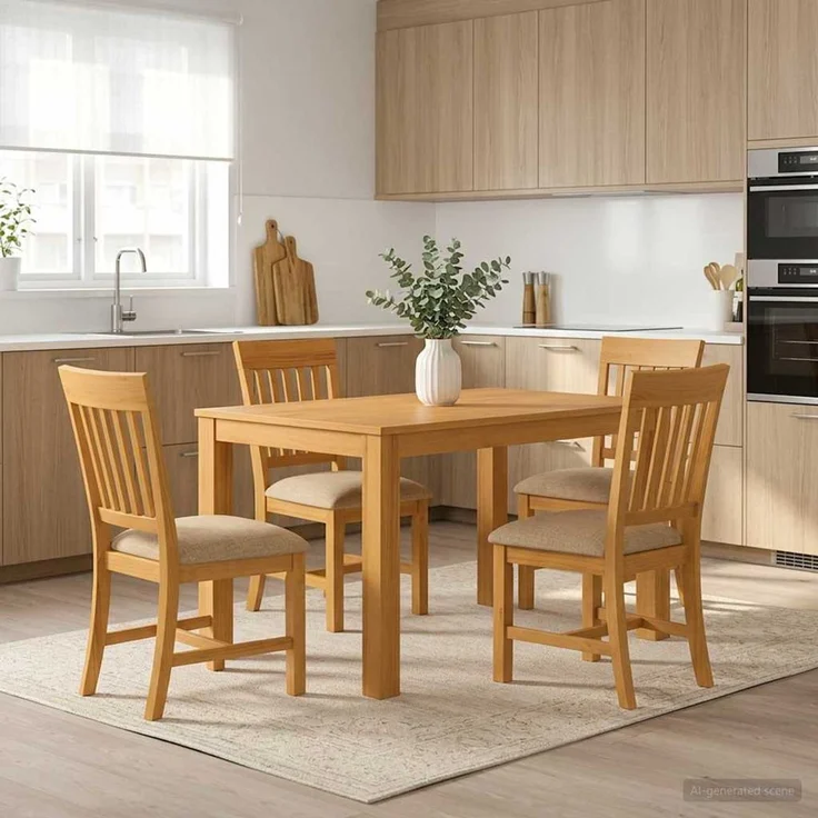 vidaXL Essgruppe DEVENTER 5 stk. Beige 150 x 85 x 75 cm 3430351 – Bild 1