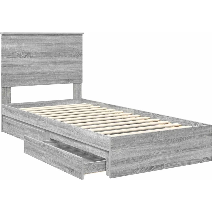 vidaXL Aufbewahrungsbett Graues Sonoma 90 x 190 cm Holzwerkstoff 3411255 – Bild 4