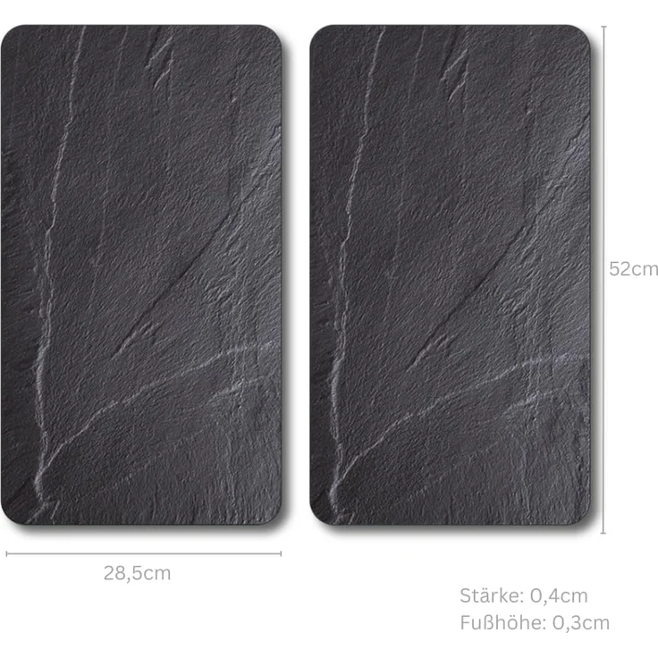 KESPER | Glasschneideplatte/Herdabeckplatte/Buffetplatte, Material: ESG-Sicherheitsglas, Maße: 50 x 28,5 cm, Stärke: 0,4 cm, Fußhöhe: 3 mm, Motivfolie: Schiefer Grau | 37523 13 – Bild 3