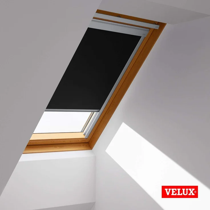 Verdunklungsrollo DBL M06 4249, VELUX, verdunkelnd, ohne Bohren, in Führungsschienen, VELUX »Pick & Click!«, alufarbene Führungsschienen & Griffleiste – Bild 3