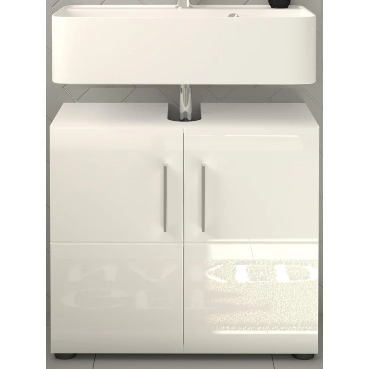Waschbeckenunterschrank Hunter in weiß Hochglanz 60 cm – Bild 2