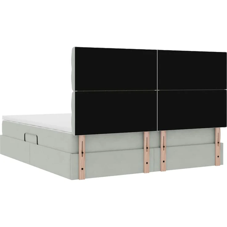 vidaXL Aufbewahrungsbett mit Matratze Hellgrau 160 x 200 cm Samt 3372099 – Bild 11