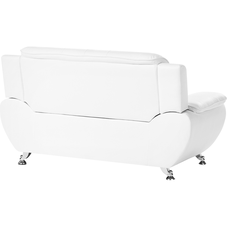 Sofa 2-Sitzer LEIRA Kunstleder Weiß – Bild 5
