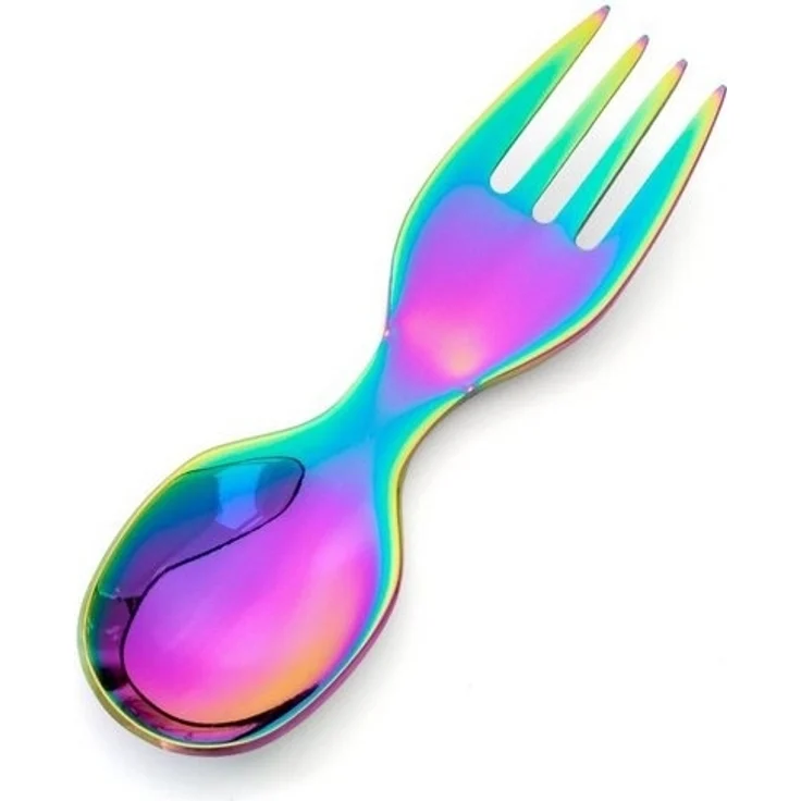 LEKKABOX Campinglöffel Mini Edelstahl Göffel, 10cm - Gabel Löffel Spork klein Kinder Brotdose, Extra klein, nur 10 cm lang – passt in jede Brotdose – Bild 4