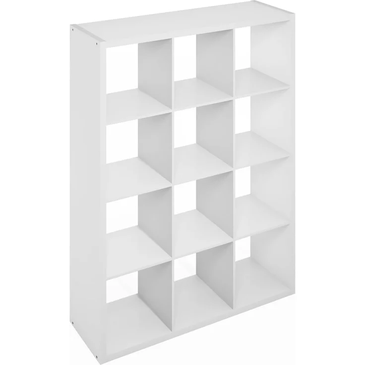 Furinno Simple Würfel-Aufbewahrungsorganizer, 12-Würfel Display-Regal, offenes Rückseitenregal, Aufbewahrungsregale, extra Dickes Gestell, Weiß