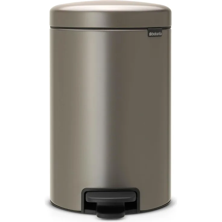 Brabantia Newicon Treteimer, Mülleimer, Abfalleimer, Platinum, 5 L, 112683