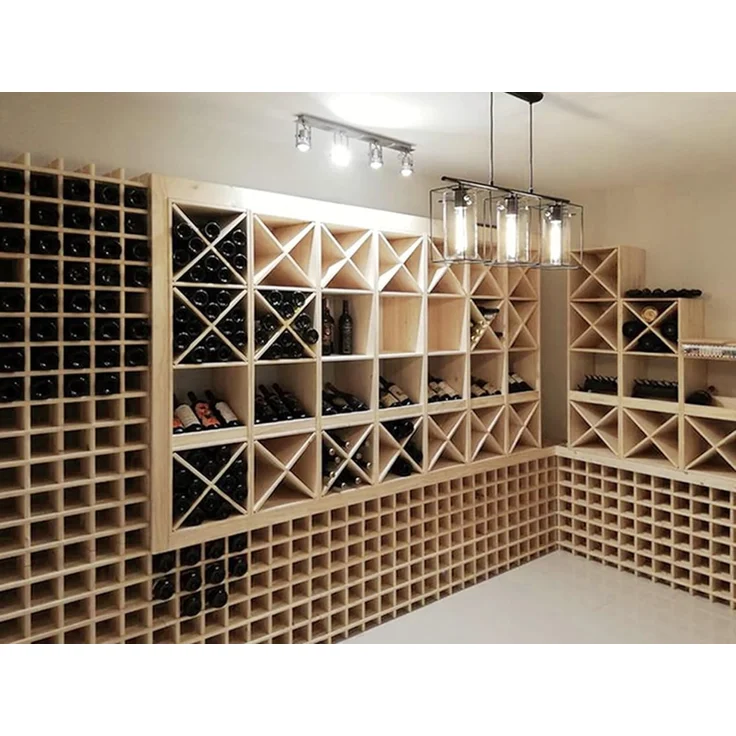 Astigarraga Kit Line Rioja Modulares Weinregal für 36 Flaschen, massives Kiefernholz, 75 x 75 x 22 cm – Bild 2