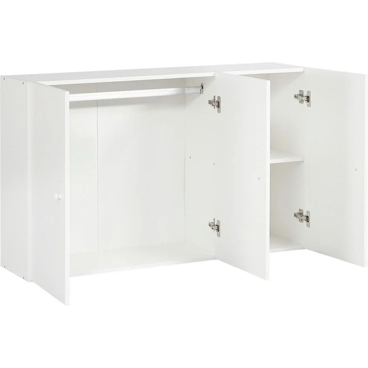Hochbett mit Lattenrost, Kleiderschrank, Regal und Treppe, 90x200 cm, Hausbett, Kinderbett mit Rausfallschutz, Kiefer – Bild 9